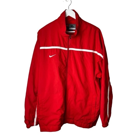 NIKE Swoosh Red Team Mesh Lined Windbreaker Championship Track Jacket Mens SZ XL - Picture 1 of 9